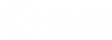 white mws logo and icon